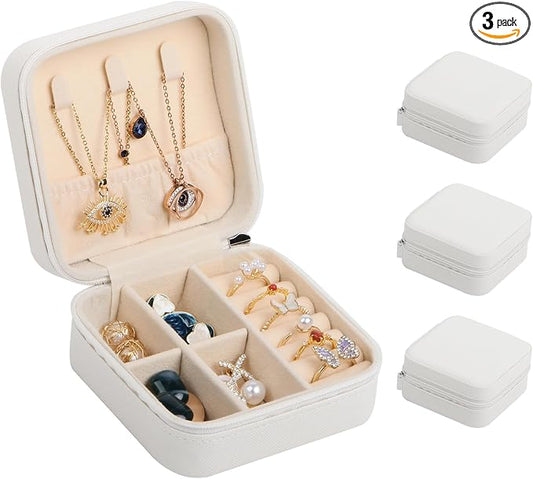 17Dec 3-Pack Small Travel Jewelry Case Organizer,Mini Travel Essentials for Women,Bridesmaid Gifts Birthday Gifts for Women,Small Jewelry Box for Girls 8-12 by 17Dec