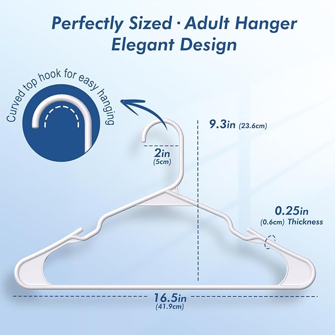 HOUSE DAY 500 Pack Plastic Clothes Hangers, Commercial Bulk Shipment for Business, Sturdy Durable Notched Hangers Ideal for Retail Dry Cleaners Warehouses, Save Cost & Warehouse Space - White - Image 2