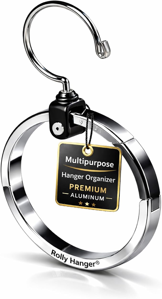 Rolly Hanger® Closet Space Saver – Premium Rotating Aluminum Organizer for Belts, Ties, Hats & Handbags – Heavy Duty 360° Swivel – Declutter & Maximize Storage (1 Pack) - Image 18