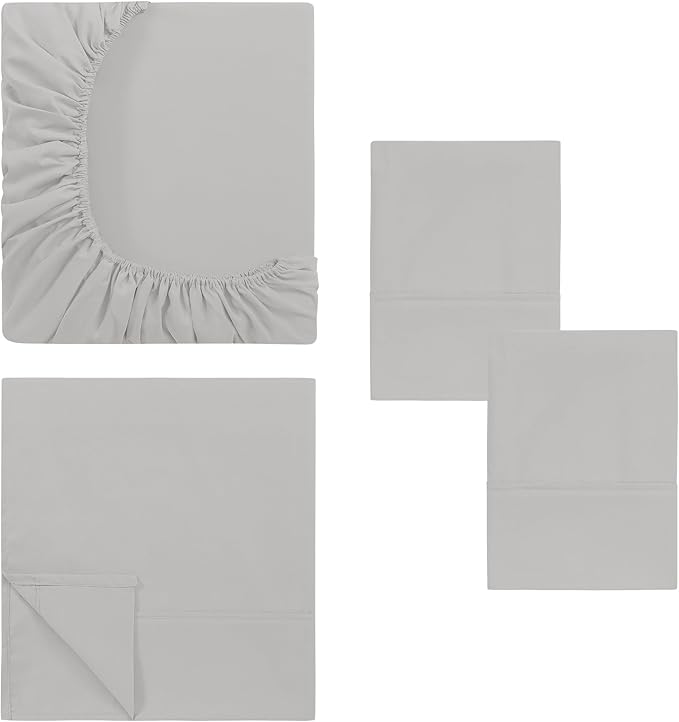 Modern Threads Soft Microfiber Solid Sheets - Luxurious Microfiber Bed Sheets - Includes Flat Sheet, Fitted Sheet with Deep Pockets, & Pillowcases Vapor Blue King