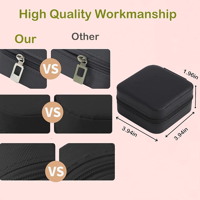 Travel Jewelry Case Bridesmaid Gifts Box,6 Pack Small Jewelry Box Mini Jewelry Organizer,PU Leather Portable Earring Storage Box for Women Girls Bridesmaid Proposal Gifts - Image 6