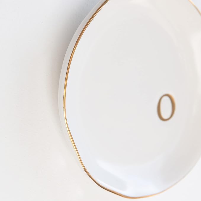 COLLECTIVE HOME - Ceramic Jewelry Tray, Decorative Trinket Dish for Rings Earrings Necklaces Bracelet Watch Keys, Birthday Mother's Day Christmas Gift for Women, 4.75", White Surface (O) - Image 3