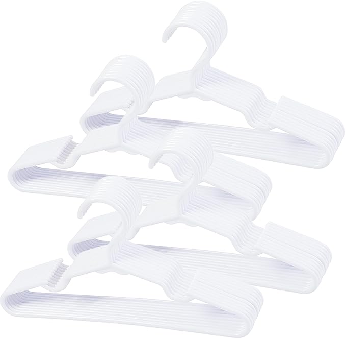 40 pcs White Baby Nursery Closet Hangers,Non-Slip Laundry Infant Pant Hanger for Newborn Clothes,Ultra-Thin Child Coat Hanger for Girl Boy Toddler Kids by VIIBASE