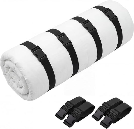 4 Pcs 60" x 2" Mattress Topper Straps Adjustable Memory Foam Packing Straps with Buckles for Home Mattress Moving or Storage, Dark Grey