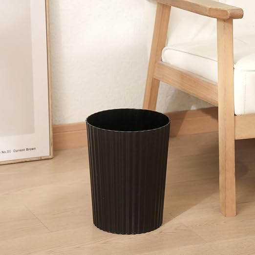 JiatuA Small Trash Can Plastic Wastebasket Round Garbage Container Bin for Bathroom, Kitchen, Bedroom, Home Office, College Dorm, Black 4 Pack - Image 4