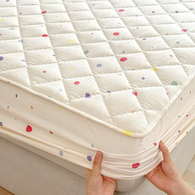 Mattress Protector, Soft Breathable Noiseless Mattress Cover with Stretchable Pockets for 6-11 inches Mattress, Machine Washable (04,Queen 60"x80")