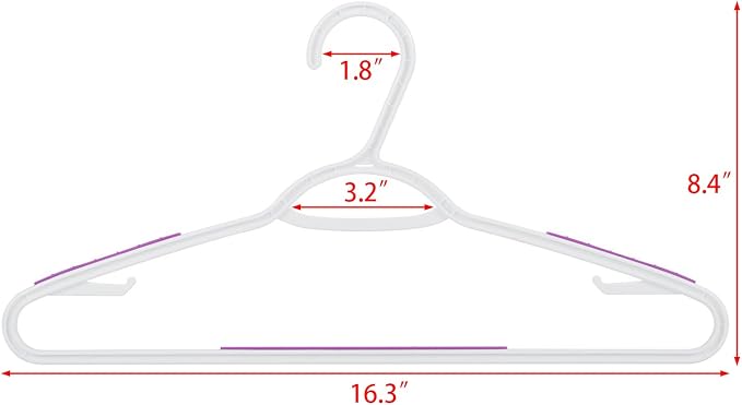 30 Pack Bendable Plastic Hangers Light-Weight Non-Slip Clothes/Suit Hangers (Purple) - Image 7