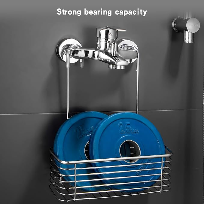 YQh hanging shower rack, bathroom storage rack, shampoo bracket, the back hook can be rotated, and can be hung on the faucet or Claw foot bathtubcross bar, 304 stainless steel rust proof and durable - Image 5