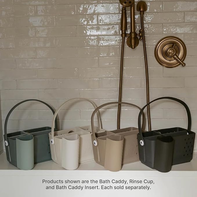 Parker Baby Bath Caddy | BPA Free & Food Grade Shower Caddy Organizer for Toys & Supplies | Quick-Dry, Sturdy & Perfect Size Shower Basket w/Handle in Neutral Colors - Image 8