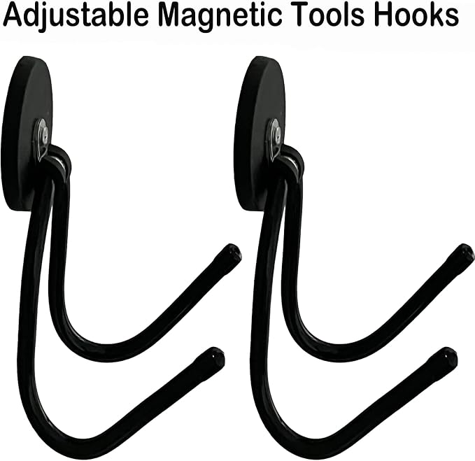Pmsanzay 2 Pack Power Drill Tool Organizer Holder,Magnetic Tool Holders,Garage Tool Storage Rack,Heavy Duty Large Garage Magnet Utility Hooks with Rubber Coating, No Scratches - No Power Drill - Image 2