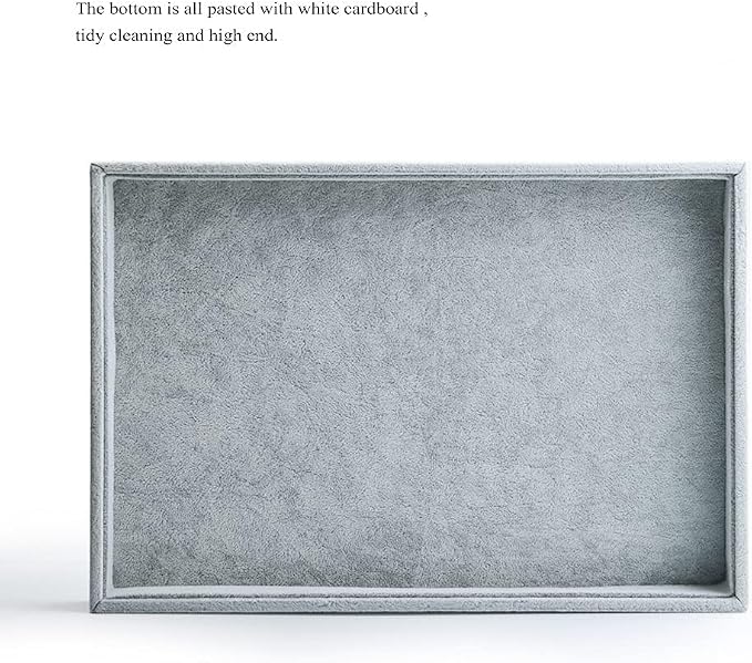 Oirlv Velvet Stackable Jewelry Trays Grids Rings Earrings Bracelet Watch Showcase Display Tray - Image 3