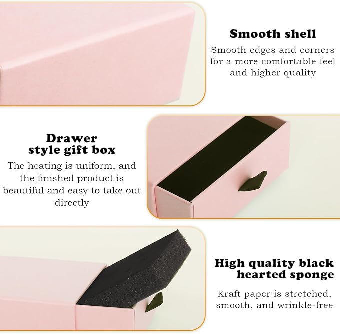 Nsmykhg Jewelry Gift Box Velvet-Lined,12 Pack Compact Drawer Style for Earrings & Rings, Necklace & Bracelet Organizer, 3.93x3.93x1.65 Inches, Stackable Elegant Jewelry Display & Storage Box (Pink) - Image 3
