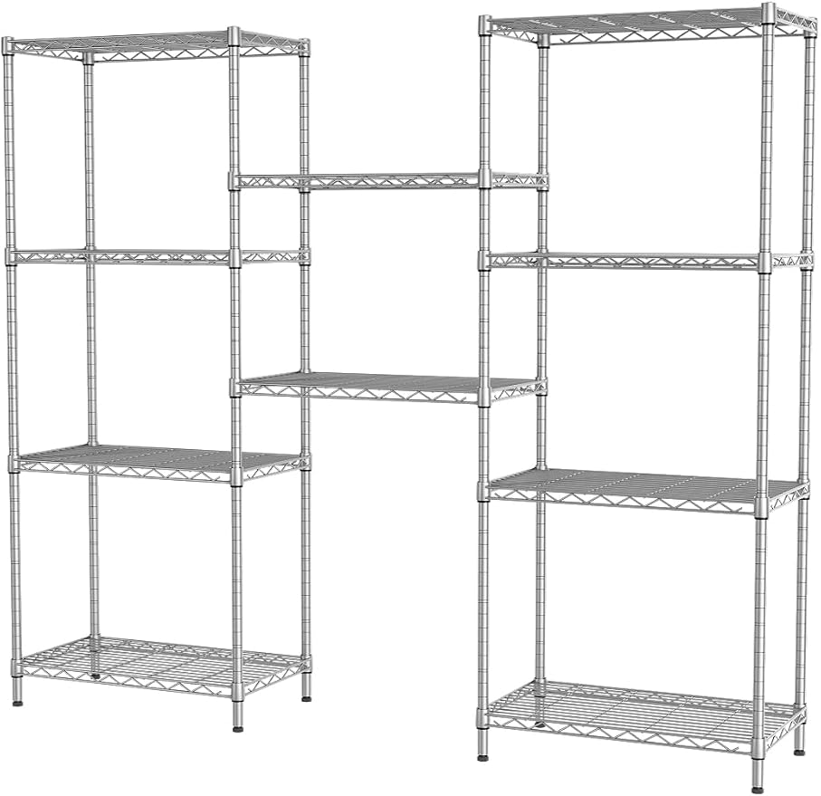 SINGAYE Shelf Wire Shelving Adjustable Storage Shelves Rack Standing Units for Kitchen Closet Laundry Bathroom Organizers Metal Pantry Narrow Mesh Gaps 12" D x 22" W x 59" H Gray - Image 8