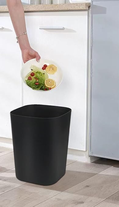 Besli 2 Gallon Small Trash Can Garbage Can Wastebasket for Bathroom Bedroom Kitchen Office (Black, 2 Pack) - Image 5