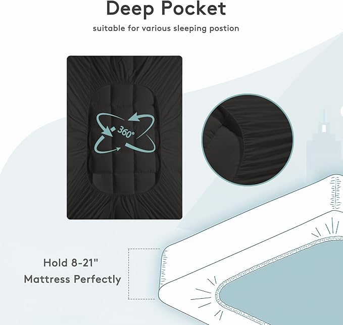 Mattress Topper Full,Extra Thick Mattress Pad Cover for Back Pain,Cooling Mattress Protector with 8-21 Inch Deep Pocket,Overfilled Down Alternative Filling,Black