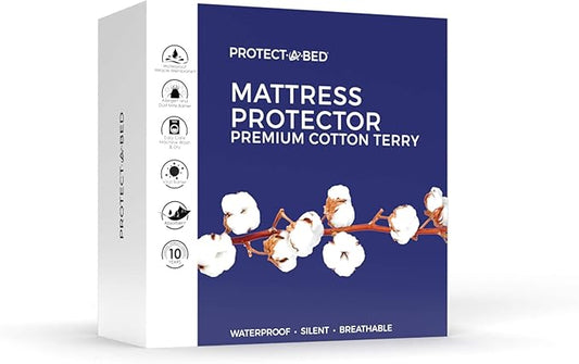 Protect-A-Bed Premium Waterproof California King Mattress Protector, White
