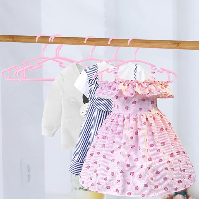 GoodtoU Baby Hangers Plastic - Kids Hanger Bulk Toddler Hangers 60 Pack Hanger for Toddler Children Pink - Image 5