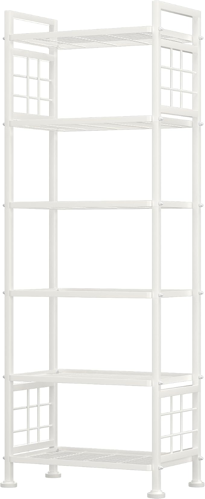 GIOTORENT 6-Wire Garage Shelving Storage Shelves, Metal Shelving Unit Pantry Rack, Kitchen Storage Adjustable Shelf 900Lbs Capacity for Laundry Kitchen Bathroom Organizer(White) by GIOTORENT