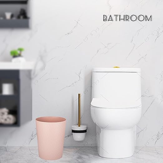 UUJOLY Small Trash Can Wastebasket Garbage Can Container Bins for Bathrooms, Laundry Room, Kitchens, Offices, Kids Rooms, Dorms (Pink) - Image 2