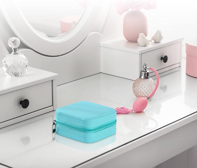 TRODANCE Mini Jewelry Case, Small Travel Jewelry Organizer, Portable Jewelry Box Mini Storage Organizer Display Box For Rings Earrings Necklaces (4Color-4pack) - Image 8