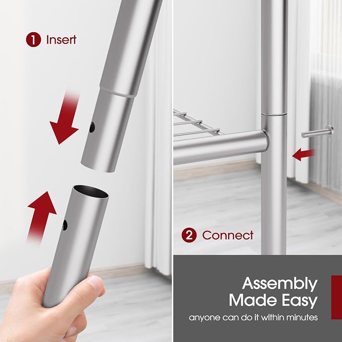Sakugi Storage Shelves - 5 Tier Shelf Organizer, Heavy Duty Garage Shelving Unit with Leveling Feet, Stable Metal Shelves Organizer for Pantry, Kitchen and Closet, 33.0" W x 12.6" D x 72.0" H, Silver - Image 4