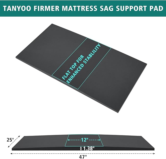 TANYOO Sagging Mattress Support Fix Sinking Beds High Density Foam Insert Pad for Sagging Bed Repair and Extends Life 47 x 25 x 1.4 Inches