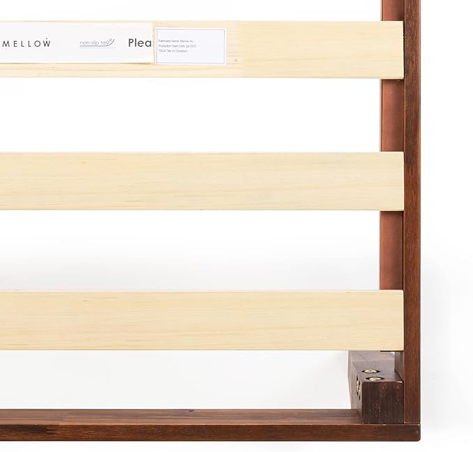 Mellow Naturalista Classic 12-Inch Solid Wood Platform Bed | Wooden Slats, No Box Spring Needed, Easy Assembly | Twin, Espresso