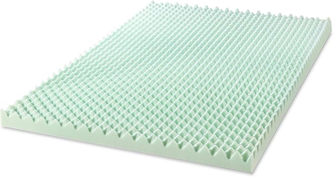 Best Price Mattress 4 Inch Egg Crate Memory Foam Mattress Topper with Calming Aloe Infusion, CertiPUR-US Certified, Short Queen