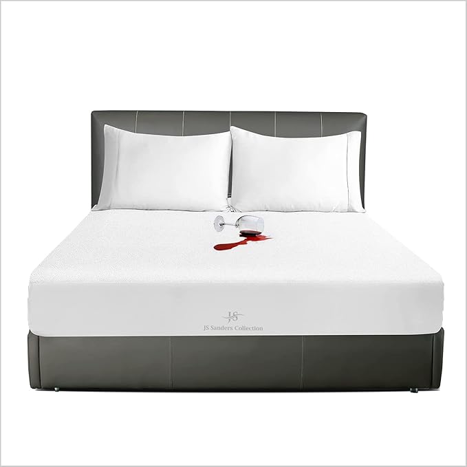 JS Sanders Collection Alberta King 96x96 Size Mattress Topper - 100% Waterproof Cover Protector with 18" Deep Pocket Fitted Style Super Soft Cotton Terry Fabric Mattress Cover