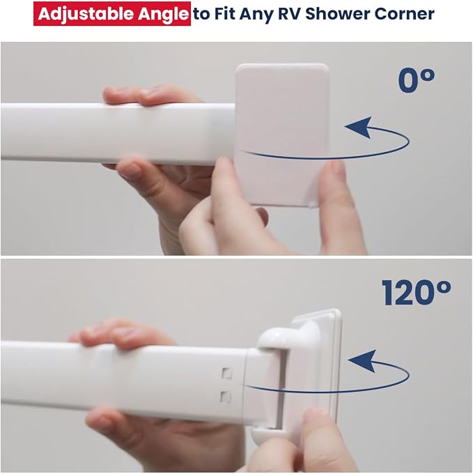 Adjustable RV Shower Corner Storage Bar- Durable Aluminum RV Corner Caddy for Shower Organization- Essential RV Bathroom Accessory- 3 Packs - Image 3