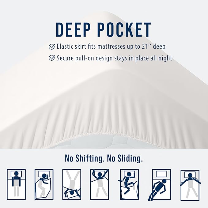 OLANLY King Quilted Fitted Mattress Pad, Elastic Fitted Mattress Topper, Cooling Soft Mattress Cover Stretches up to 21 Inches Deep, Machine Washable Mattress Protector (78x80 inch, Off White)