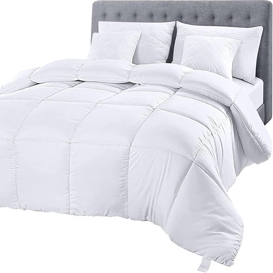 Utopia Bedding California King Comforter Duvet Insert, Quilted White Comforter with Corner Tabs, Box Stitched Down Alternative Comforters California King Size 96 x 102 inches
