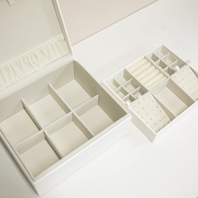 COLLECTIVE HOME - Monogram Jewelry Box with Mirror, Custom Gold Letter Engraving, Elegant Jewelry Organizer with Removable Tray, Gift for Mother’s Day, Girlfriend, Birthday (b) - Image 8