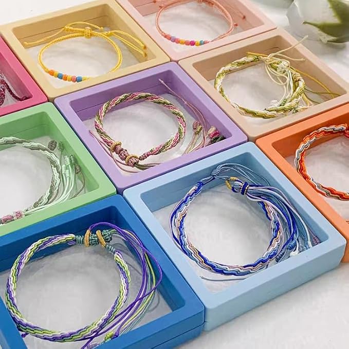 12PCS 3D Floating Frame Display Stand, Jewelry Box, Gift Box, Ornament Organizer, Small Travel Jewelry Box, PE Film Anti-Oxidation, Suspended Display Box Stackable (3.54*3.54，Type 7) - Image 2