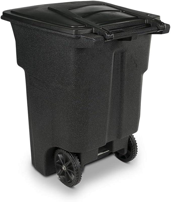 Toter 79296-R1209 96 Gallon Blackstone Trash Can with Wheels and Attached Lid - Image 6