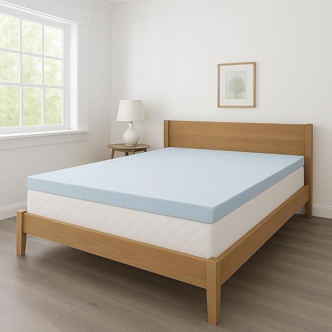 Gel-Infused Memory Foam Mattress Topper by LOUNJ Bedding