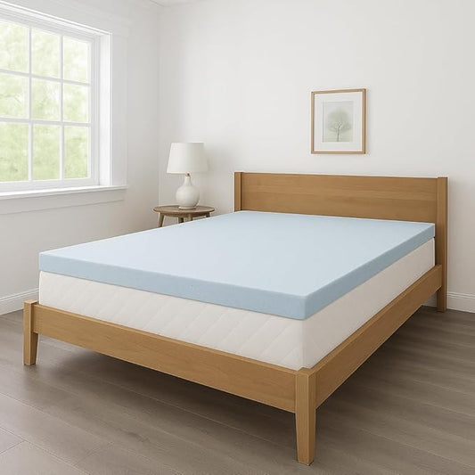 Gel-Infused Memory Foam Mattress Topper by LOUNJ Bedding