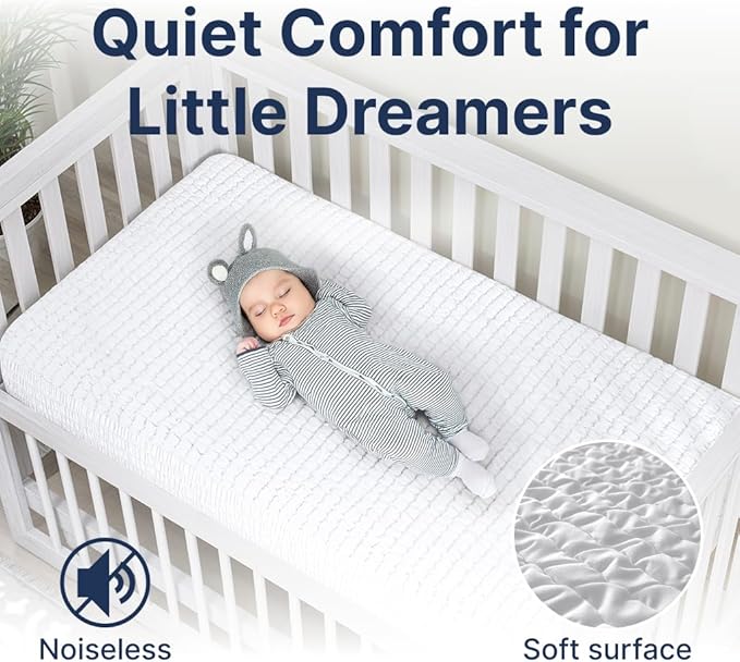 PAULATO BY GA.I.CO Waterproof Crib Mattress Protector – Absorbent Mattress Cover for Toddler & Baby – 28x52 Soft Noiseless Hypoallergenic Machine Washable – Protector with Deep Elastic Skirt