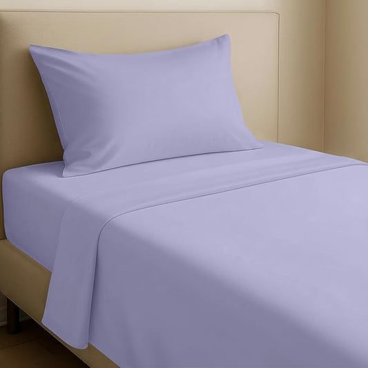 California Design Den Twin Sheets Set - Natural 100% Cotton Twin Bed Sheets, Soft Sateen Weave, Fully Elasticized 12" Pockets, Breathable and Durable Bedding - Lavender