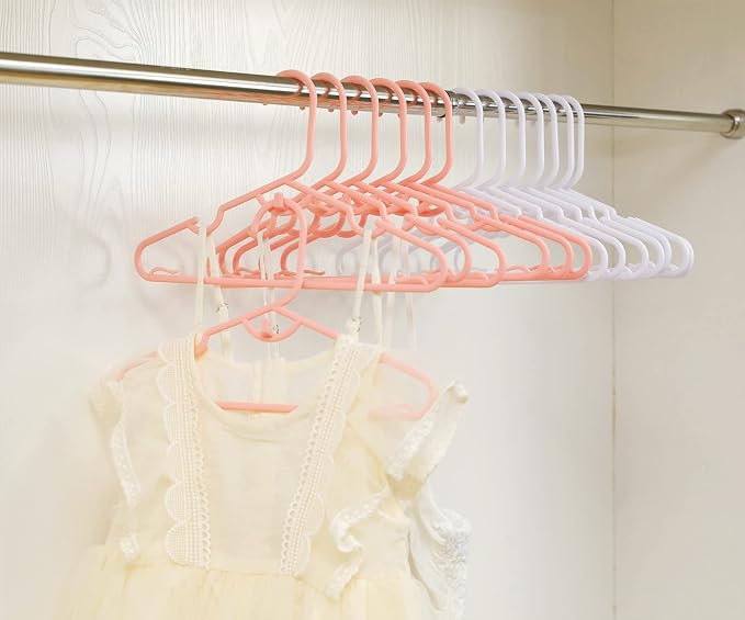 60pcs Grey Baby Nursery Closet Hangers,Non-Slip Laundry Infant Pant Hanger for Newborn Clothes,Stackable Hangers,Save Space Ultra-Thin Child Coat Hanger for Girl Boy Toddler Kids - Image 7