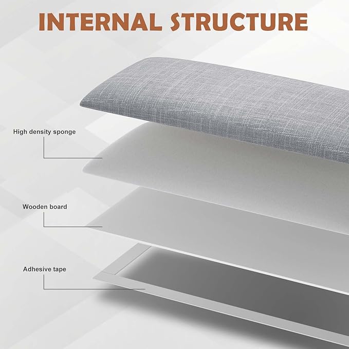 IFNOW Upholstered Wall Mounted Headboard, 3D Soundproof Wall Panels Peel and Stick for Queen Size, Reusable and Removable Tufted Bed Headboard in Light Grey (6 Panels, 10" x 24")