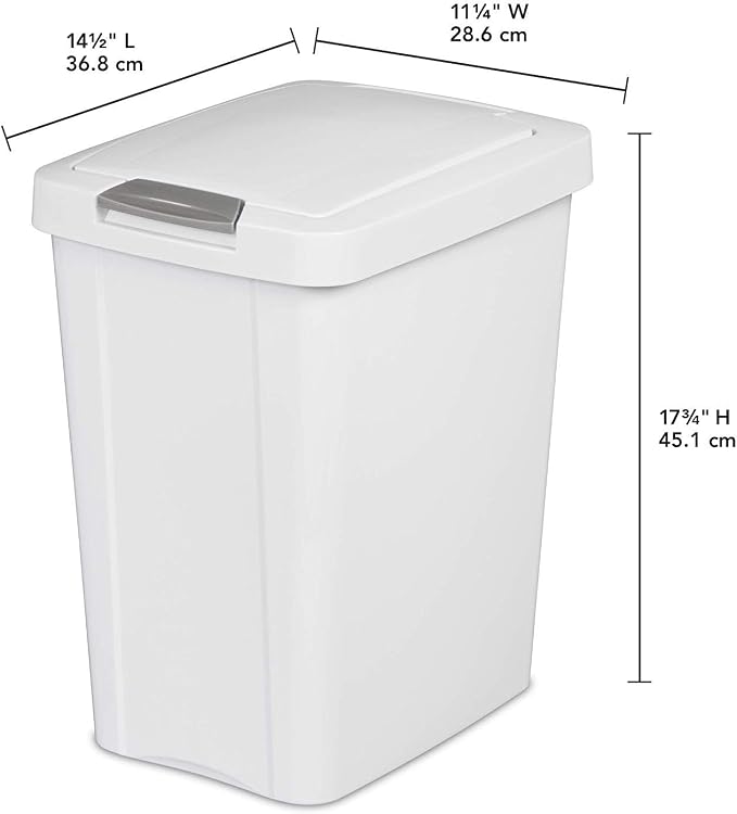 STERILITE 10438004 Touch Can, White, 7.5 Gallon - Image 2