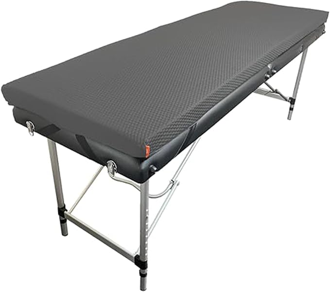 Lash Bed Foam Topper – 2.5 Inch Thick Memory Foam Massage Table Pad with Corner Straps & Anti-Slip Base, Comfortable Spa or Facial Bed Topper for Lash Extensions & Salon Use – Gray