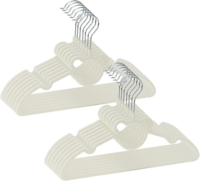 GoodtoU 50 Pack Baby Clothes Hangers, 12.8 Inch Kids Plastic Hangers, Non-Slip Nursery Closet Hangers for Infant & Toddler Clothes, White - Bear by GoodtoU