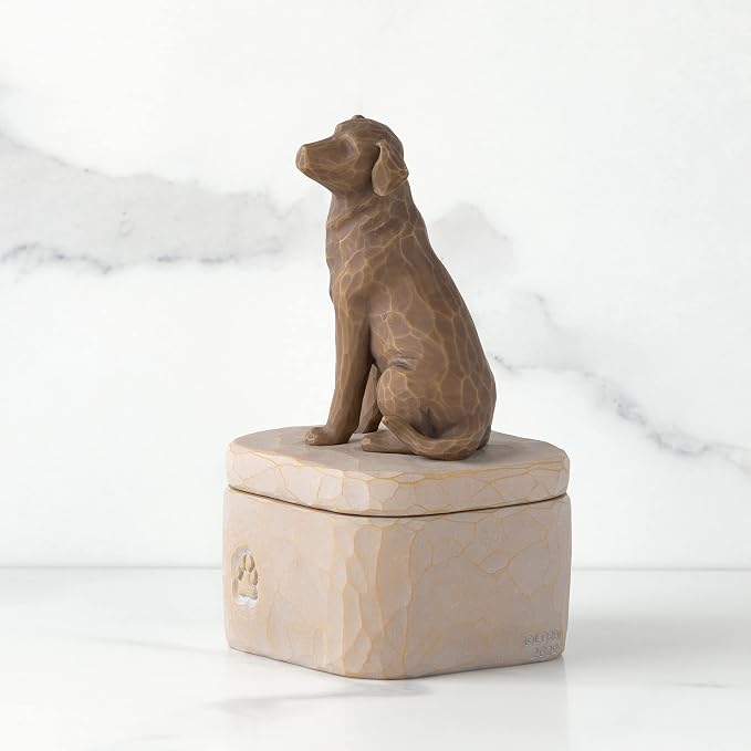 Willow Tree Love my Dog (dark), sculpted Hand-Painted Keepsake Box - Image 2