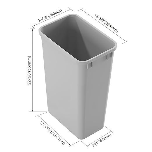 Dowell 50Qt Wastebasket Trash Can Garbage Container, for Home/Kitchen/Office, Grey - (Can Only) 1PC - Image 2