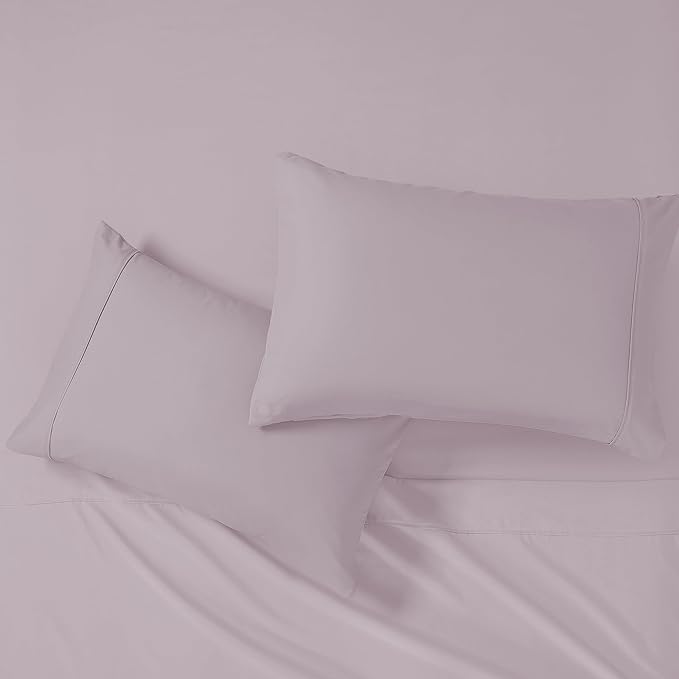 Modern Threads Soft Microfiber Solid Sheets - Luxurious Microfiber Bed Sheets - Includes Flat Sheet, Fitted Sheet with Deep Pockets, & Pillowcases Dusty Mauve Twin