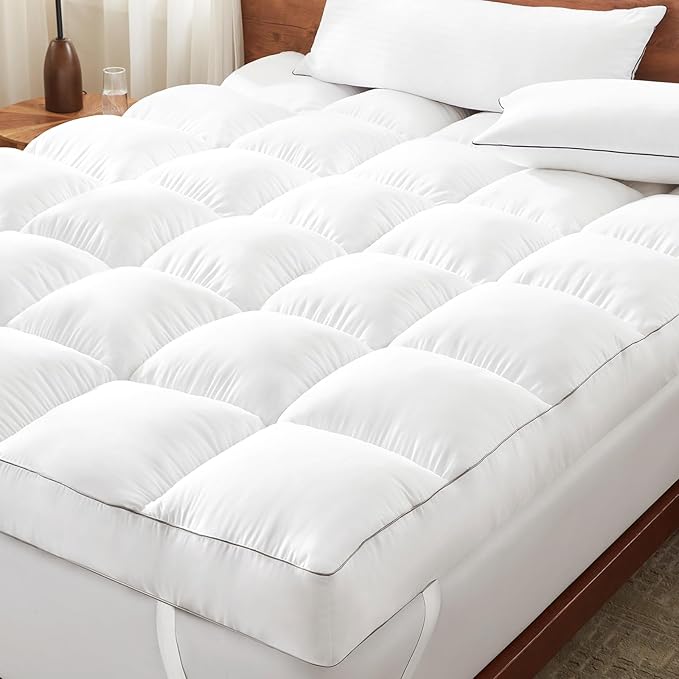 Decroom 5 Inch Memory Foam Mattress Topper Queen for Back Pain Relief, Filled with Breathable Memory Foam Pillow Topper Soft Fluffy Supportive Bed Mattress Pad, 80x60x5 Inch