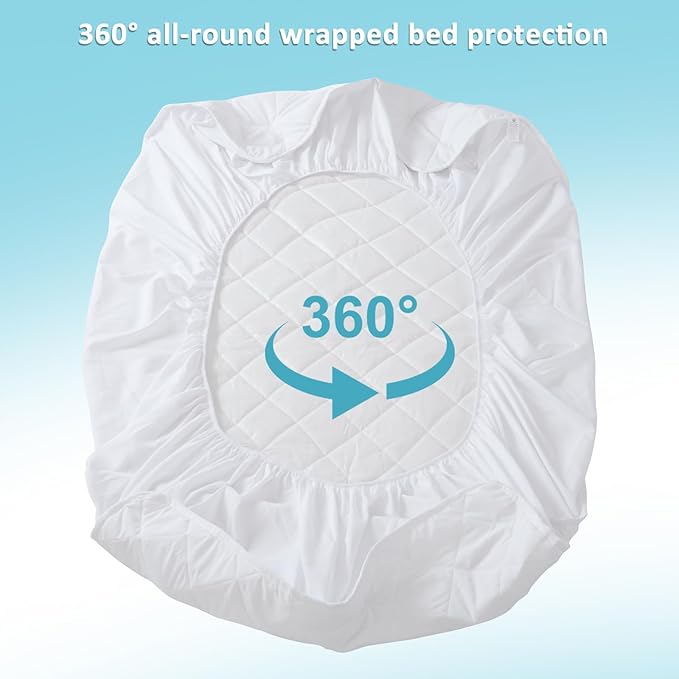 Hospital Bed Mattress Protector Cover Waterproof 36" x 80" x 14" Hospital Bed Sheets Incontinence Protection, Soft Breathable Mattress Pad for Elderly, Adults Machine Washable, White