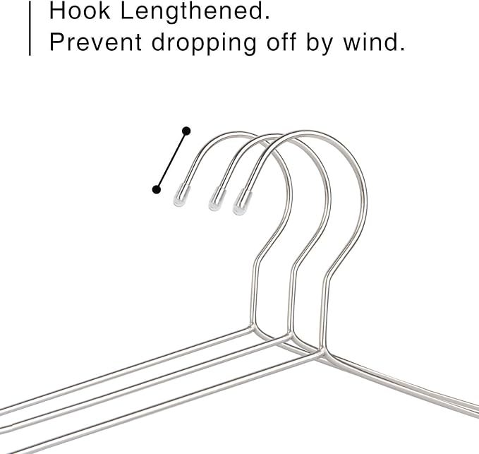 Fayleeko Wire Coat Hangers 40 Pack Strong Heavy Duty Stainless Steel Metal Ultra Thin Space Saving Clothes Hangers 16.5 Inch - Image 9
